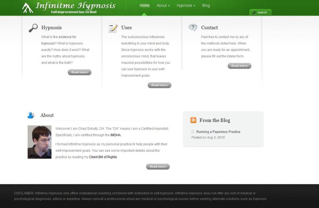 Infinitme Hypnosis Website