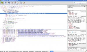 screenshot: using google chrome css inspector